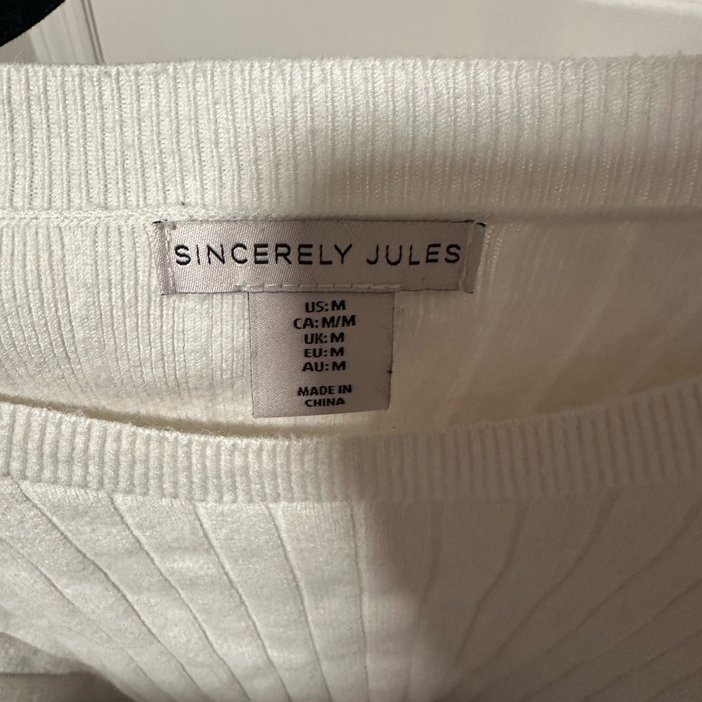 Sincerely Jules Off-White Ribbed Knit Top - Picture 3 of 4